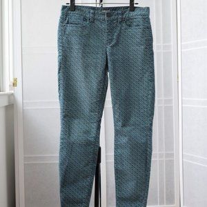 J. Crew Blue Patterned Cord Cropped Pants